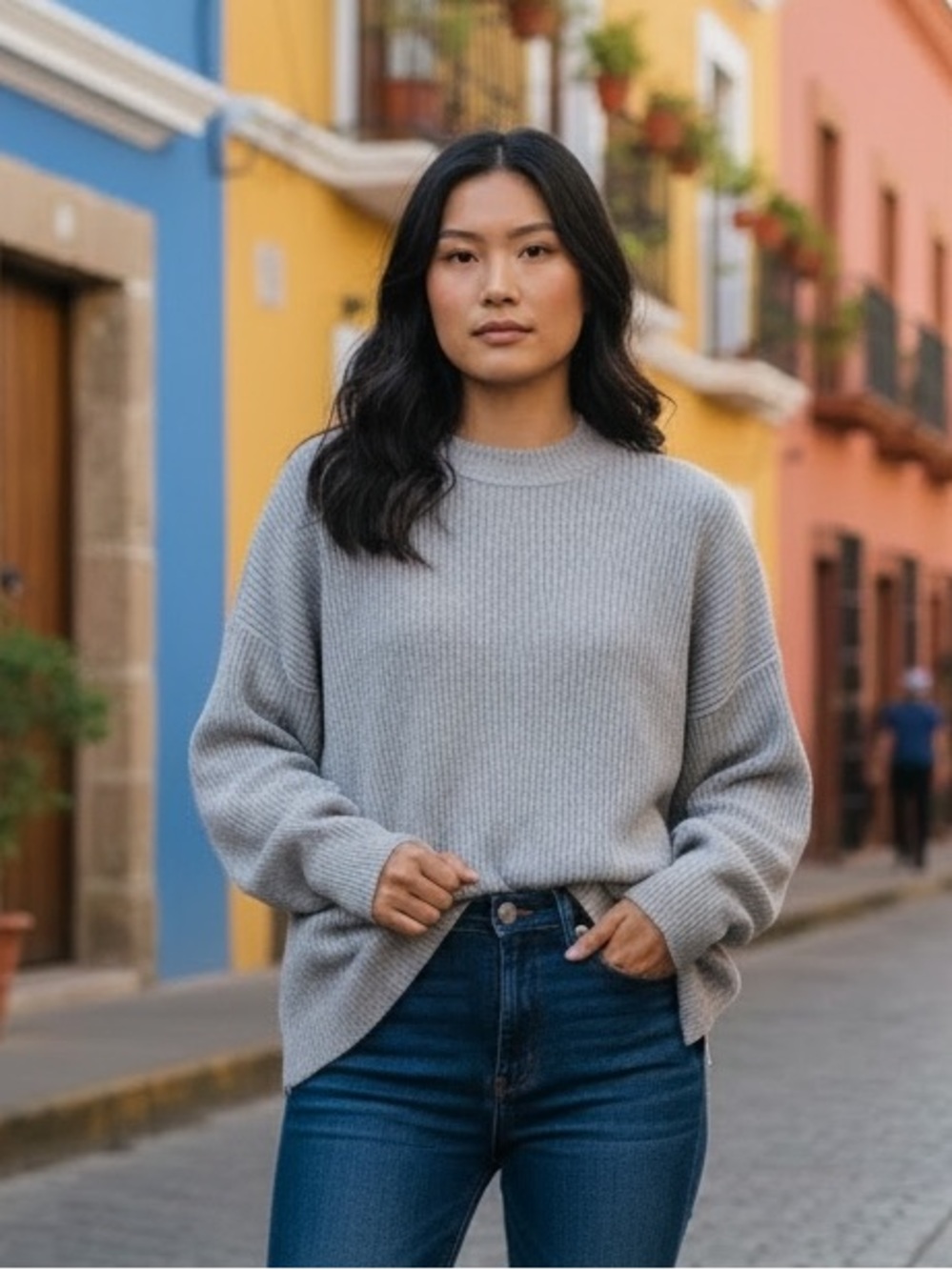 Free People | Easy Street Tunic Sweater | Heather Gray | Size S